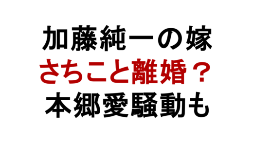 加藤純一の嫁さちこは離婚済み？本郷愛騒動と現在の関係