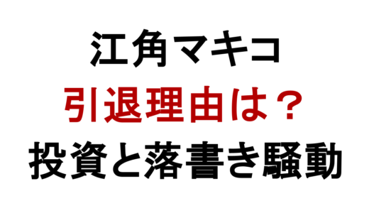 江角マキコの引退理由は投資騒動？落書き事件と現在を解説