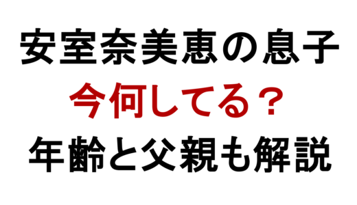 安室奈美恵の息子は今何してる？年齢や父親も解説