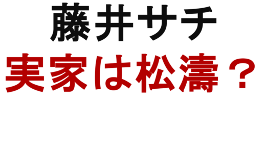 藤井サチの実家は松濤の豪邸？父親や金持ちエピソードまとめ