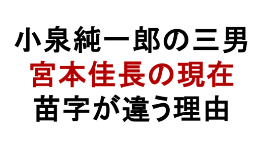 小泉純一郎の三男は宮本佳長！苗字が違う理由と現在