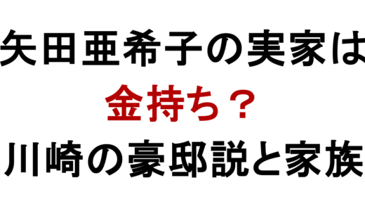 矢田亜希子の実家は金持ち？川崎の豪邸説と家族構成