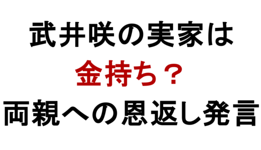 武井咲の実家は金持ち？両親への家プレゼント発言を調査