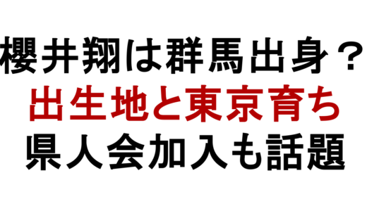 櫻井翔は群馬出身？出生地と東京育ちの真相