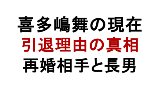 喜多嶋舞の現在は？引退理由と再婚相手の真相