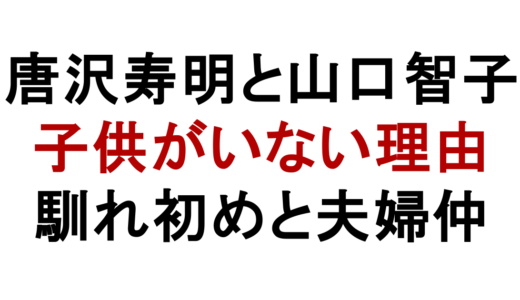 唐沢寿明と山口智子に子供は？馴れ初めと夫婦仲