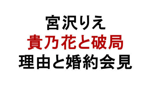 宮沢りえと貴乃花はなぜ別れた？破局理由や婚約会見・りえママ説も解説